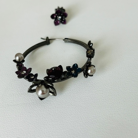 Juicy Couture Midnight Garden Hoops & Matching Second Hole Post Earrings - Picture 4 of 10